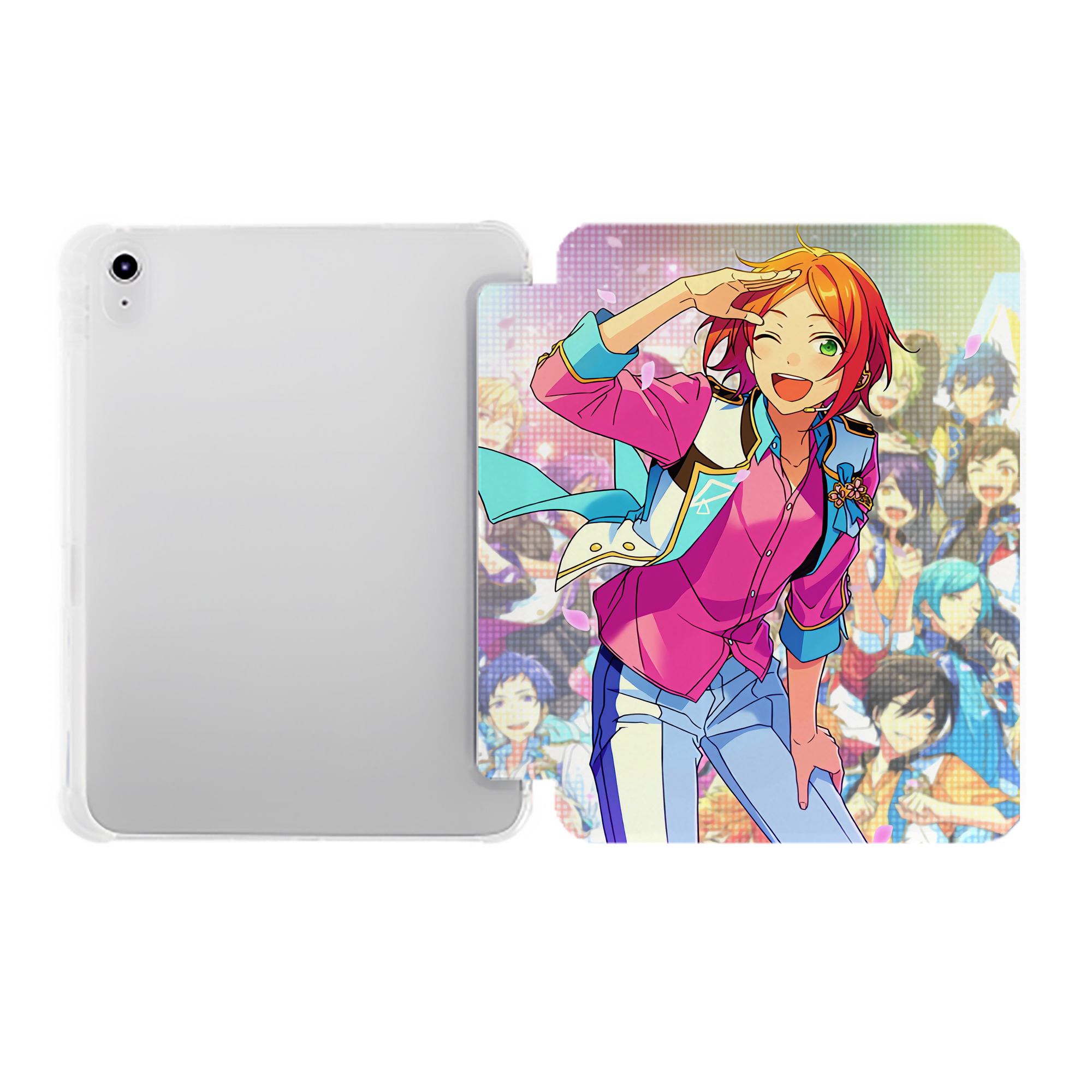 （画像用） あんさんぶるスターズ! Ensemble Stars IPad ケース ペン収納付き 三つ折りスタンド PUレザー×シリコン 対応機種9.5/10.5/10.9インチ